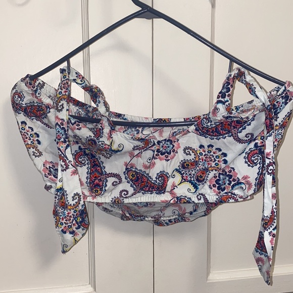 Charlotte Russe XS White Paisley Strap Tube Top - Picture 2 of 4